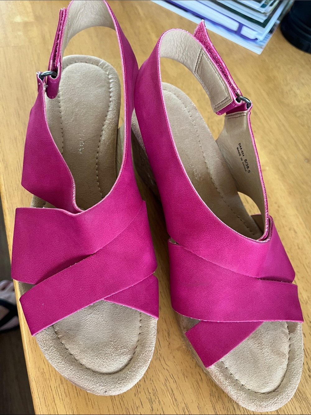 Cute Hot Pink wedge sandals